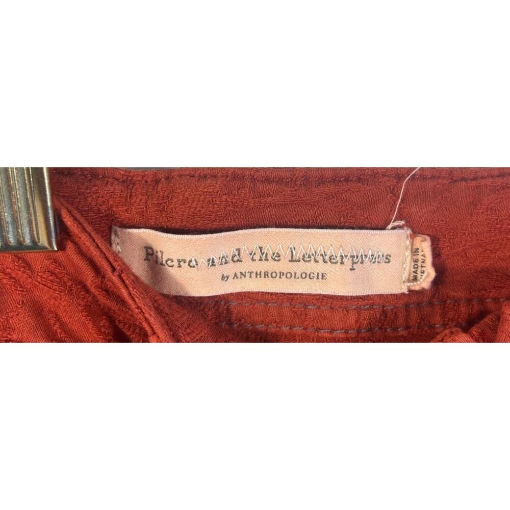 Pilcro & The Letterpress Rust High-Rise Skinny Pants Size 29 Textured Floral - Picture 2 of 8